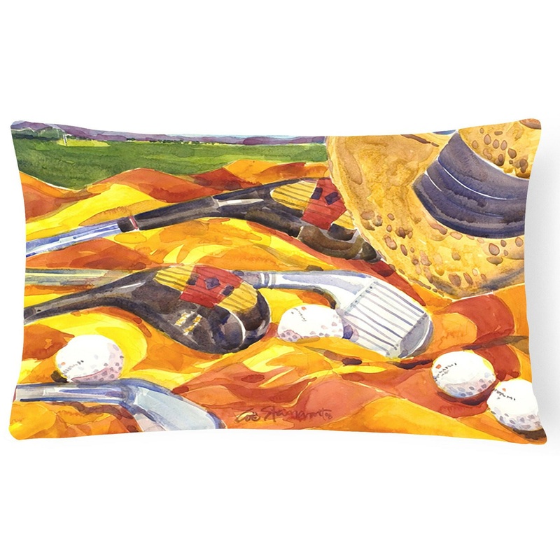 Golf Clubs Golfer Decorative   Canvas Fabric Pillow