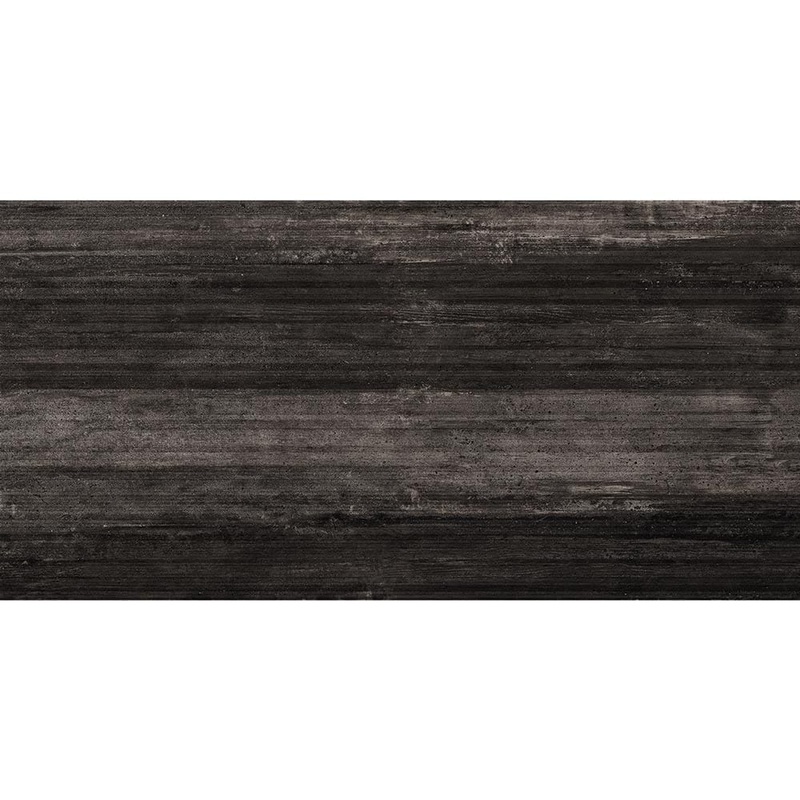 Crete Weathered Black Linear Textured Porcelain Floor and Wall Tile-Rigato-18"X36"-Liberty US Collection