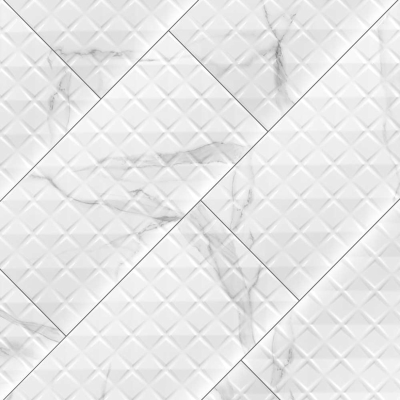 Dymo Statuary Chex White Glossy 12"x24" Glazed Ceramic Wall Tile - MSI Collection