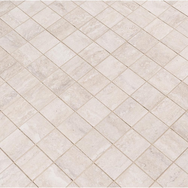 Veneto White 12" x 12" Porcelain Mesh-Mounted Mosaic Tile 2"x2" - MSI Collection
