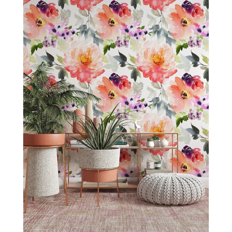 Watercolor Summer Flower Wallpaper